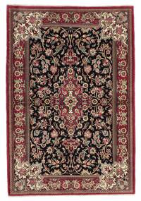 100X148 Alfombra Oriental Qum Kork/De Seda Negro/Rojo Oscuro (Lana, Persia/Irán)