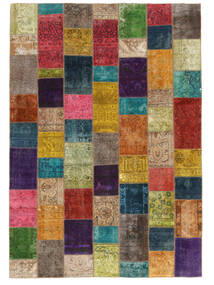 Dywan Perski Patchwork 252X359 Brunatny/Czarny Duży (Wełna, Persja/Iran)