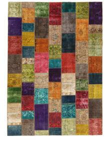  Persisk Patchwork Tæppe 255X357 Sort/Mørkerød Carpetvista