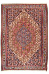 Tappeto Kilim Senneh 207X286 Rosso Scuro/Marrone (Lana, Persia/Iran)