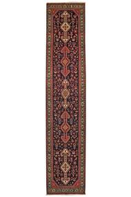 86X405 Abadeh Teppich Orientalischer Läufer Schwarz/Dunkelrot (Wolle, Persien/Iran)