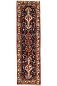  Orientalischer Abadeh Teppich 80X294 Läufer Schwarz/Dunkelrot Wolle, Persien/Iran