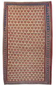  Kilim Senneh Tapete 230X372 Persa Lã Castanho/Vermelho Escuro