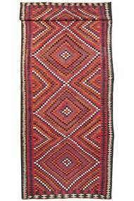 Kilim Senneh Rug 184X477 Runner
 Dark Red/Black Wool, Persia/Iran