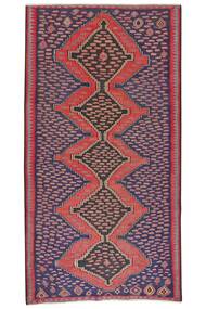  Itämainen Kilim Senneh Matot Matto 163X312 Tummanpunainen/Musta Villa, Persia/Iran