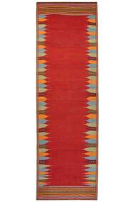  Persialainen Kilim Afshar Matot 124X400 Tummanpunainen/Ruskea