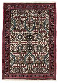 120X148 Tappeto Orientale Meimeh Nero/Rosso Scuro (Lana, Persia/Iran)