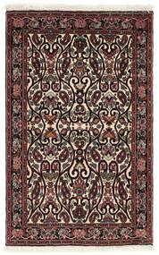  Orientalischer Bidjar Mit Seide Teppich 68X110 Schwarz/Dunkelrot Wolle, Persien/Iran