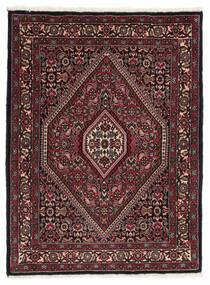  Orientalischer Bidjar Mit Seide Teppich 70X98 Schwarz/Dunkelrot Wolle, Persien/Iran