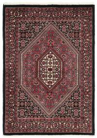 70X100 Bidjar Mit Seide Teppich Orientalischer Schwarz/Dunkelrot (Wolle, Persien/Iran)