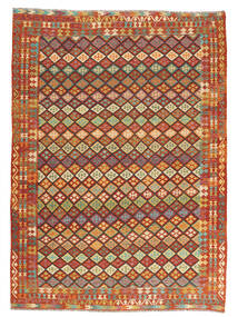  295X406 Kelim Afghan Old Style Vloerkleed Bruin/Donkerrood Afghanistan Carpetvista