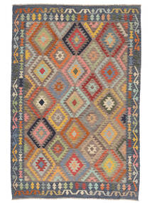 Kilim Afghan Old Style Rug 201X300 Brown/Black Wool, Afghanistan Carpetvista