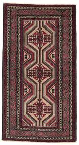 Tappeto Persiano Baluch 88X167 Nero/Marrone (Lana, Persia/Iran)