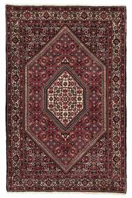 95X143 Alfombra Bidjar Con De Seda Oriental Negro/Rojo Oscuro (Lana, Persia/Irán)