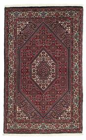 90X147 Alfombra Bidjar Con De Seda Oriental Negro/Rojo Oscuro (Lana, Persia/Irán)