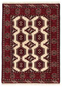 104X145 Turkaman Vloerkleed Oosters Zwart/Donkerrood (Wol, Perzië/Iran)