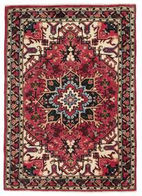 100X150 Heriz Vloerkleed Oosters Zwart/Donkerrood (Wol, Perzië/Iran)