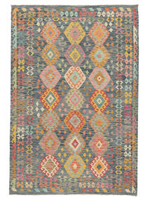 Alfombra Kilim Afghan Old Style 202X297 Verde/Marrón (Lana, Afganistán)