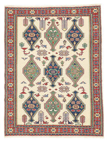  Kelim Suzani Vloerkleed 146X196 Geel/Donkerrood Carpetvista