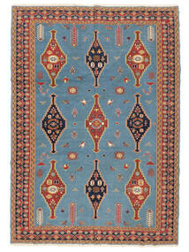 167X234 Tapete Oriental Kilim Suzani Azul Escuro/Castanho (Lã, Afeganistão) Carpetvista