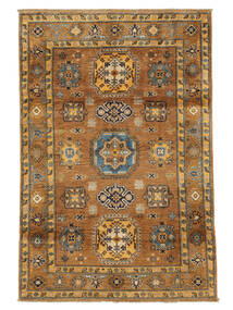  121X182 Kazak Fine Teppe Brun/Svart Afghanistan Carpetvista