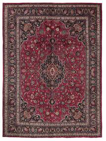 Maschad Teppich 290X400 Schwarz/Dunkelrot Großer Wolle, Persien/Iran