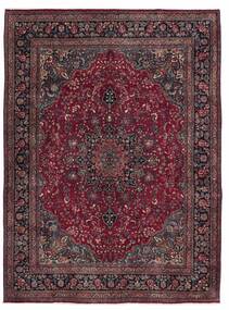 Maschad Teppich 290X386 Schwarz/Dunkelrot Großer Wolle, Persien/Iran