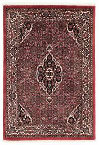 70X107 Alfombra Oriental Bidjar Con De Seda Negro/Rojo Oscuro (Lana, Persia/Irán)