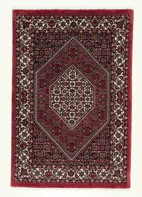  Bidjar Con De Seda Alfombra 75X112 Persa De Lana Negro/Rojo Oscuro Pequeño