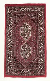 Tappeto Persiano Bidjar Con Di Seta 75X135 Nero/Rosso Scuro (Lana, Persia/Iran)