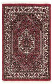 60X90 Alfombra Oriental Bidjar Con De Seda Negro/Rojo Oscuro (Lana, Persia/Irán)