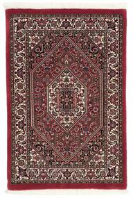 Bidjar Mit Seide Teppich 60X90 Schwarz/Dunkelrot Wolle, Persien/Iran