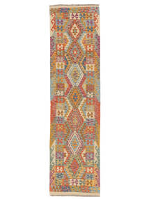  82X309 Kilim Afghan Old Style Rug Runner
 Brown/Orange Afghanistan Carpetvista