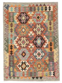 123X175 Kelim Afghan Old Style Vloerkleed Oosters Bruin/Donkerrood (Wol, Afghanistan) Carpetvista