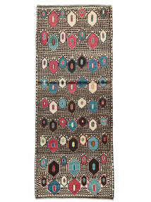 Moroccan Berber - Afghanistan Rug 80X201 Runner
 Black/Dark Yellow Wool, Afghanistan Carpetvista