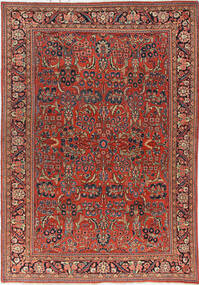 Sarouk Antique Rug 213X318 Dark Red/Brown Wool, Persia/Iran