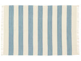 Cotton stripe Vloerkleed - Lichtblauw