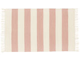 면화 stripe 러그 - 핑크색