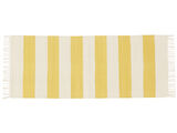 コットン stripe 絨毯 - イエロー