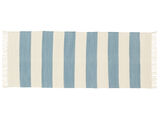 면화 stripe 러그 - 연한 파란색