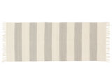 Cotton stripe Vloerkleed - Grijs / Gebroken wit