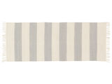 Cotton stripe Rug - Grey / Off white