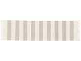 Cotton stripe Teppich - Grau / Naturweiß