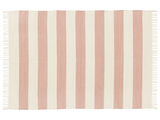 면화 stripe 러그 - 핑크색