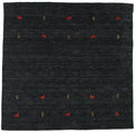 Gabbeh loom Two Lines Alfombra - Negro / Gris