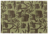 Africa Handtufted Teppich - Hellgrün / Dunkelgrün