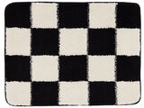 Luca Chess bath mat - Black / Off white
