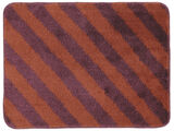 Bianca Stripe bath mat - Dark purple / Terracotta