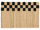 Chess Line Jute Rug - Light brown / Black