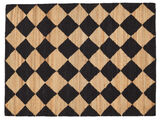 Romboz Jute Rug - Light brown / Black